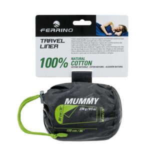 Ferrino Travel Mummy Liner Negro 220 x 80 cm