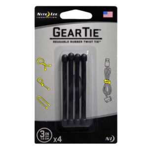 Nite Ize Gear Tie 3 Inch Pack 4 Units Negro