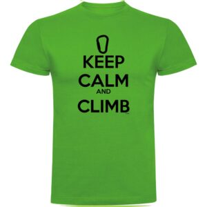 Kruskis Keep Calm And Climb Short Sleeve T-shirt Verde L Hombre