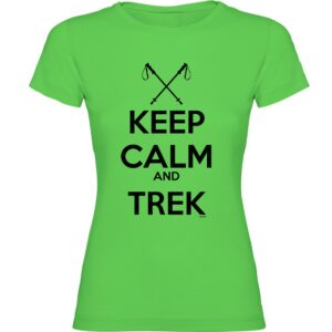 Kruskis Keep Calm And Trek Short Sleeve T-shirt Verde S Mujer
