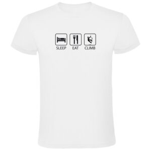 Kruskis Sleep Eat And Climb Short Sleeve T-shirt Blanco 3XL Hombre