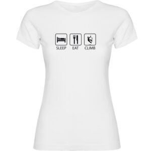 Kruskis Sleep Eat And Climb Short Sleeve T-shirt Blanco L Mujer