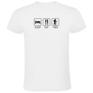 Kruskis Sleep Eat And Trek Short Sleeve T-shirt Blanco 2XL Hombre