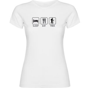 Kruskis Sleep Eat And Trek Short Sleeve T-shirt Blanco 2XL Mujer