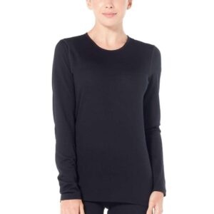 Icebreaker 200 Oasis Crew Merino Base Layer Negro M Mujer