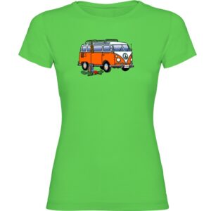 Kruskis Hippie Van Climbing Short Sleeve T-shirt Verde M Mujer