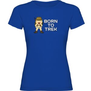 Kruskis Born To Trekk Short Sleeve T-shirt Azul L Mujer