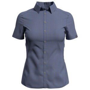 Odlo Kumano Check Short Sleeve Shirt Azul S Mujer
