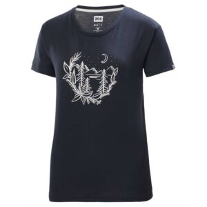 Helly Hansen Skog Graphic Short Sleeve T-shirt Azul S Mujer