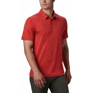 Columbia Tech Trail Short Sleeve Polo Shirt Rojo M Hombre