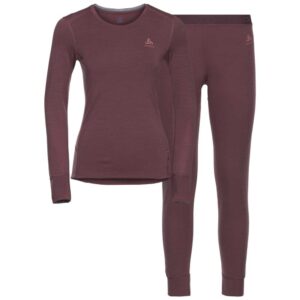 Odlo Merino Warm Set Rojo XS Mujer