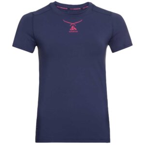 Odlo Ceramicool Crew Short Sleeve Base Layer Azul M Mujer