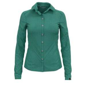 Odlo Kumano Check Long Sleeve Shirt Verde S Mujer