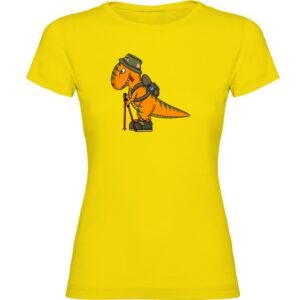 Kruskis Dino Trek Short Sleeve T-shirt Amarillo 2XL Mujer