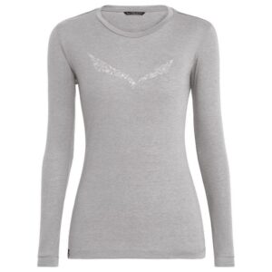 Salewa Solidlogo Dryton Long Sleeve T-shirt Gris S Mujer