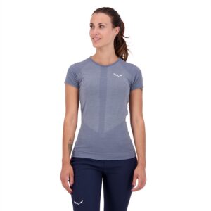 Salewa Zebru Responsive Short Sleeve Base Layer Azul XS Mujer