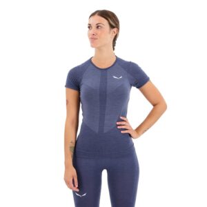 Salewa Zebru Responsive Short Sleeve Base Layer Azul L Mujer