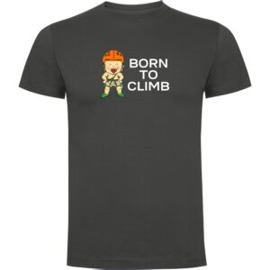 Kruskis Born To Climb Short Sleeve T-shirt Gris 3XL Hombre