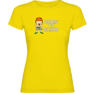 Kruskis Born To Climb Short Sleeve T-shirt Amarillo M Mujer