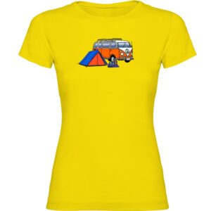 Kruskis Hippie Van Trek Short Sleeve T-shirt Amarillo 2XL Mujer