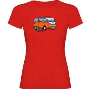 Kruskis Hippie Van Climbing Short Sleeve T-shirt Rojo L Mujer