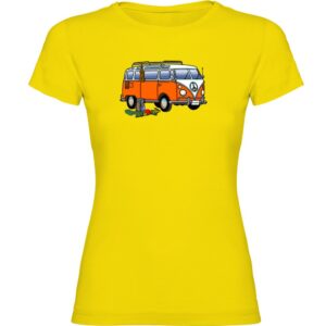 Kruskis Hippie Van Climbing Short Sleeve T-shirt Amarillo 2XL Mujer