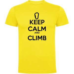 Kruskis Keep Calm And Climb Short Sleeve T-shirt Amarillo M Hombre