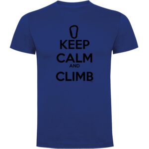 Kruskis Keep Calm And Climb Short Sleeve T-shirt Azul S Hombre
