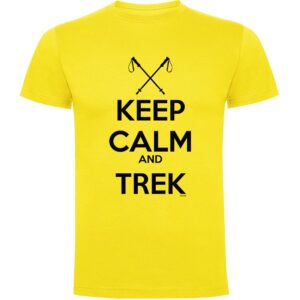 Kruskis Keep Calm And Trek Short Sleeve T-shirt Amarillo L Hombre