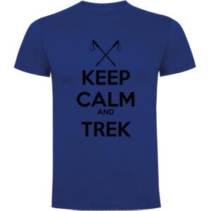 Kruskis Keep Calm And Trek Short Sleeve T-shirt Azul XL Hombre