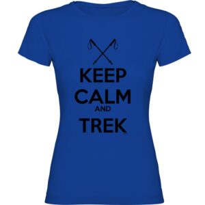 Kruskis Keep Calm And Trek Short Sleeve T-shirt Azul M Mujer