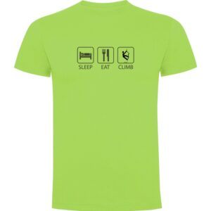 Kruskis Sleep Eat And Climb Short Sleeve T-shirt Verde 3XL Hombre