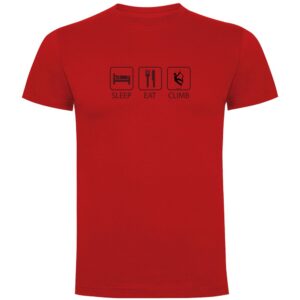 Kruskis Sleep Eat And Climb Short Sleeve T-shirt Rojo 3XL Hombre