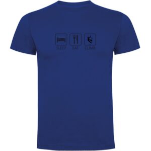 Kruskis Sleep Eat And Climb Short Sleeve T-shirt Azul XL Hombre