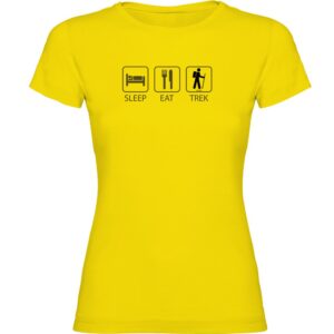 Kruskis Sleep Eat And Trek Short Sleeve T-shirt Amarillo 2XL Mujer