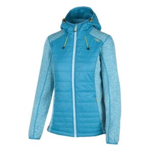 Cmp Hybrid Jacket 3h52776 Hooded Fleece Azul 2XS Mujer