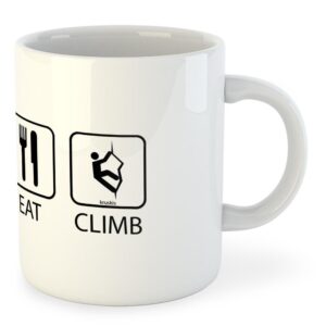 Kruskis 325ml Sleep Eat And Climb Mug Blanco 325 ml (11 oz)