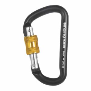 Singing Rock Mini D Screw Snap Hook Negro