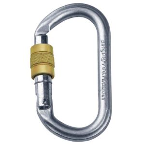 Singing Rock Oval Steel Connector Screw-lock Snap Hook Dorado,Plateado