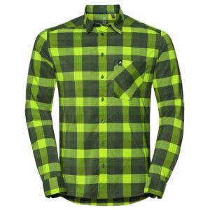 Odlo Nikko Check Long Sleeve Shirt Verde S Hombre