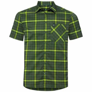 Odlo Nikko Check Short Sleeve Shirt Verde S Hombre