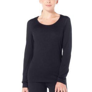 Icebreaker 200 Oasis Scoop Merino Base Layer Negro M Mujer