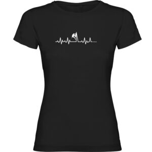 Kruskis Climbing Heartbeat Short Sleeve T-shirt Negro XL Mujer