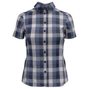 Odlo Kumano Check Short Sleeve Shirt Azul,Gris XS Mujer