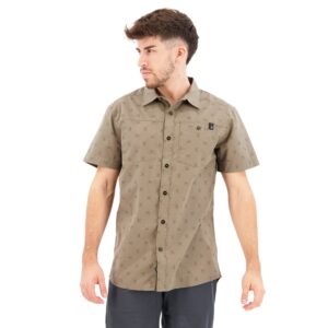 Black Diamond Chambray Modernist Short Sleeve Shirt Verde L Hombre