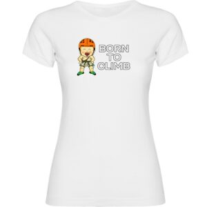 Kruskis Born To Climb Short Sleeve T-shirt Blanco L Mujer