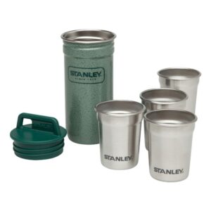 Stanley Shot Glass Set 4 Glasses 59ml + Green Canister Verde,Plateado