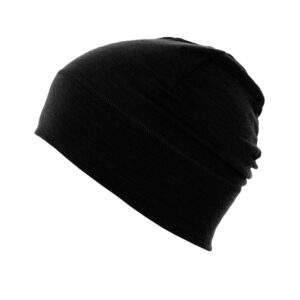 Matt Light Merino Wool Beanie Negro Hombre