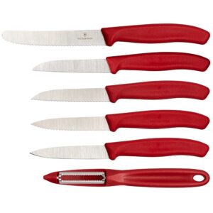 Victorinox Swiss Classic Vegetable Knife Set 6 Pieces Rojo,Plateado