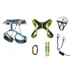 Ocun Via Ferrata Webee+chest Pail Verde,Blanco,Azul M